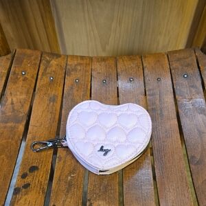 Lug Pink Heart-Shaped Quilted Coin Purse